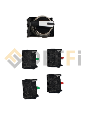 B5674-Poussoir vert + 2 contacts n.o.