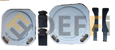 X001678-Jeu de deux plateaux tournants pour géométrie. 
Livré avec deux poignées plastiques (les poignées ne sont pas vendues au détail)

Dimension = 400 x 400 x 50

