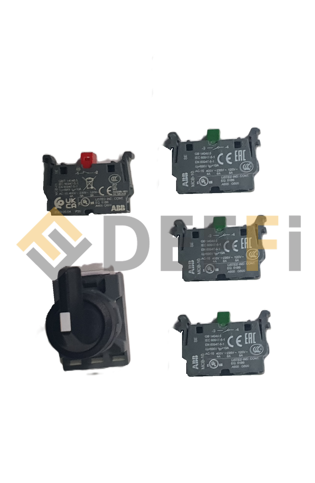 9332476NM-Bouton tournant
Composé de 1 contact NC et 3 contacts NO