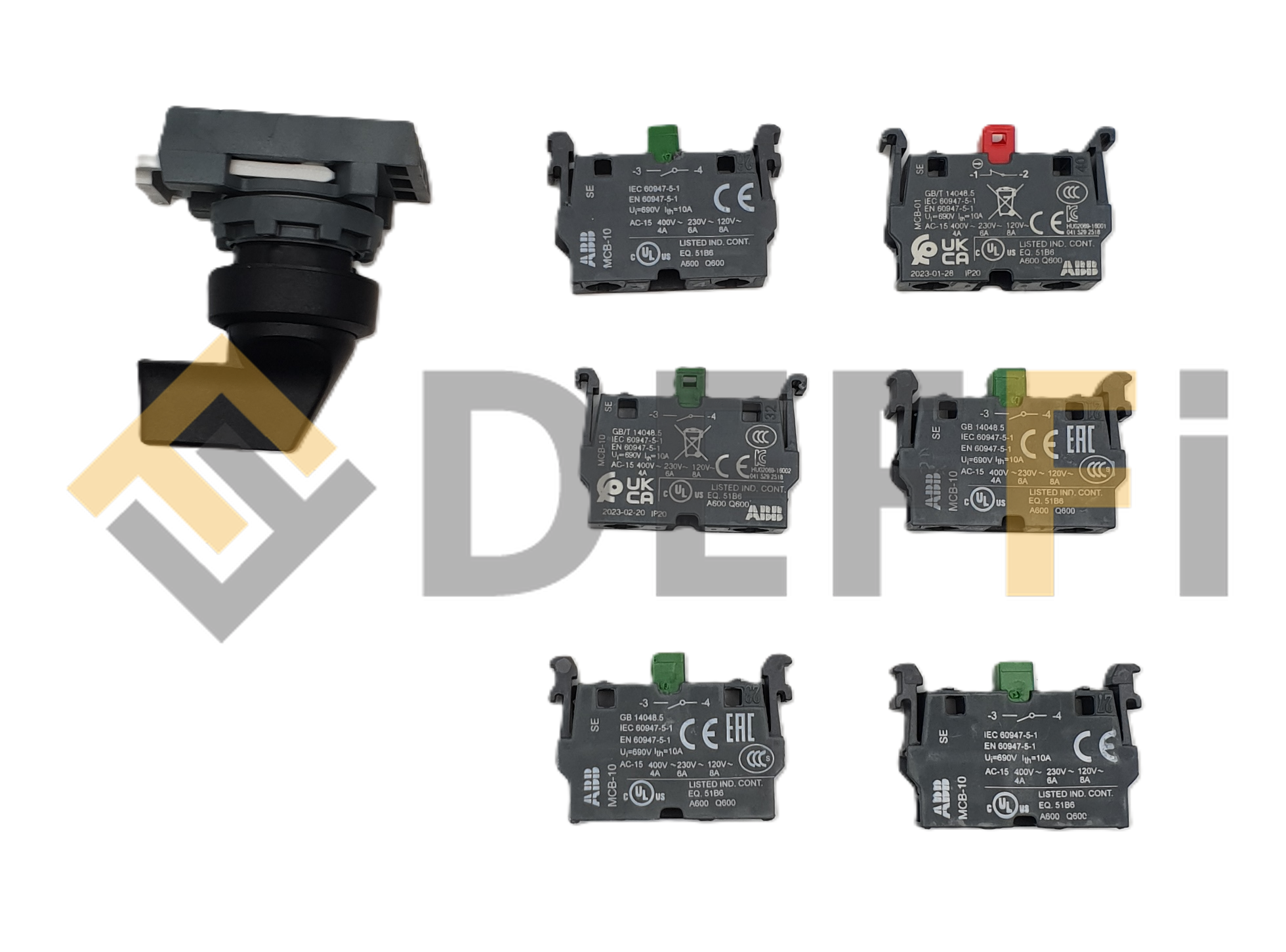 9332476NM1-Bouton tournant
Composé de 1 contact NC et 5 contacts NO